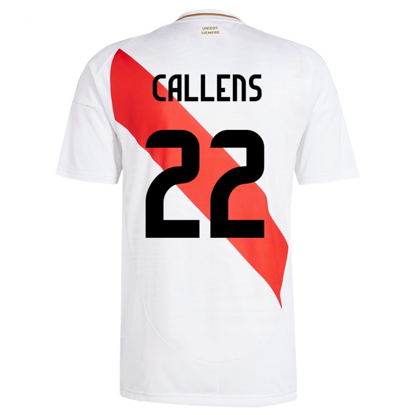 Criança Camisola Peru Alexander Callens #22 Branco Principal 24-26 Camisa