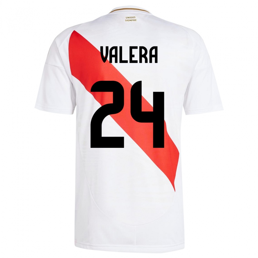 Criança Camisola Peru Álex Valera #24 Branco Principal 24-26 Camisa