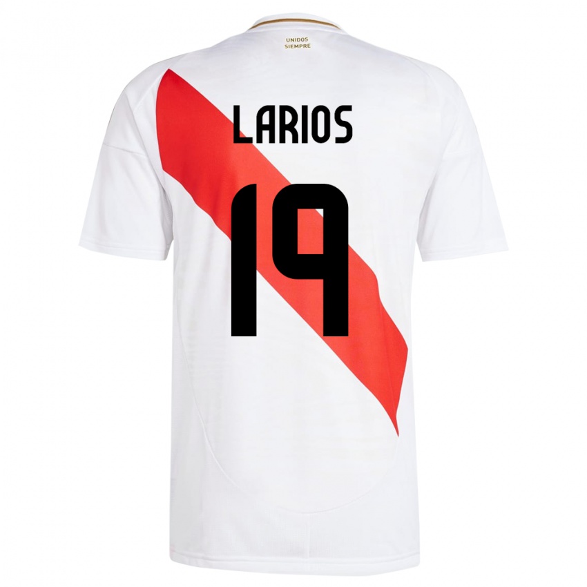 Criança Camisola Peru Guillermo Larios #19 Branco Principal 24-26 Camisa