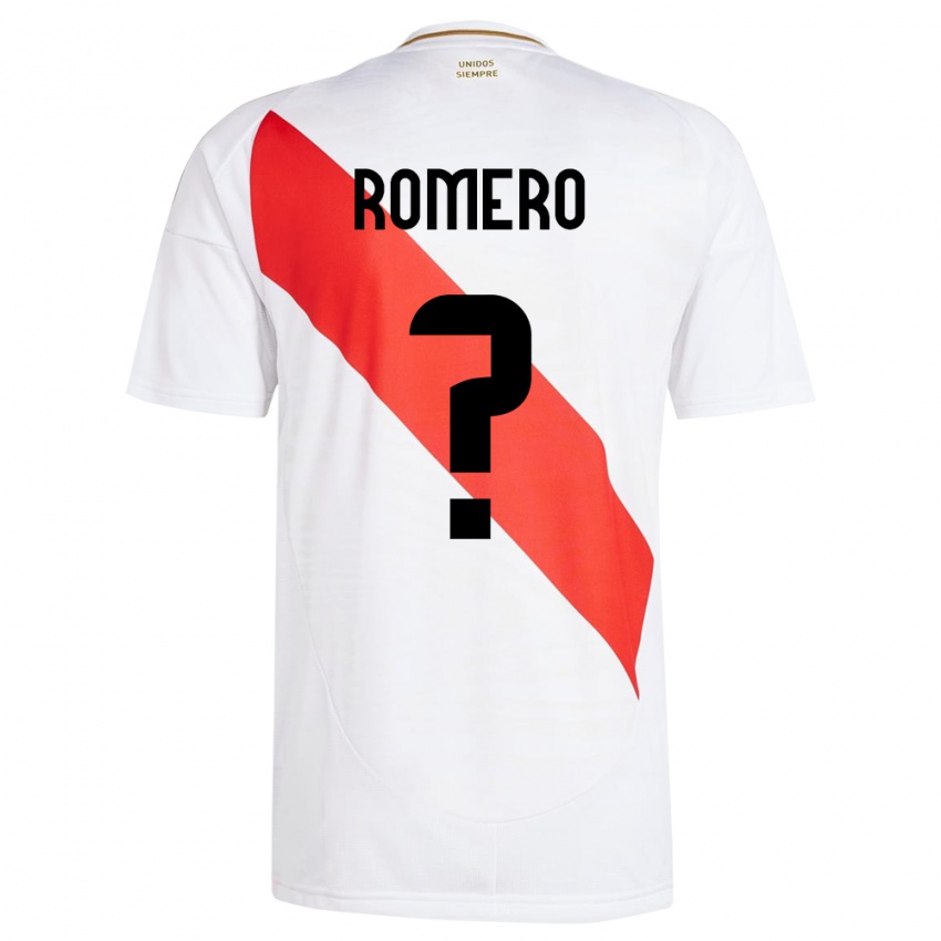 Criança Camisola Peru José Romero #0 Branco Principal 24-26 Camisa