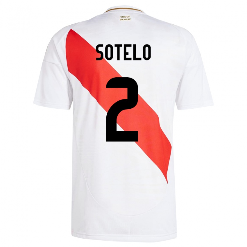 Criança Camisola Peru Ghian Sotelo #2 Branco Principal 24-26 Camisa