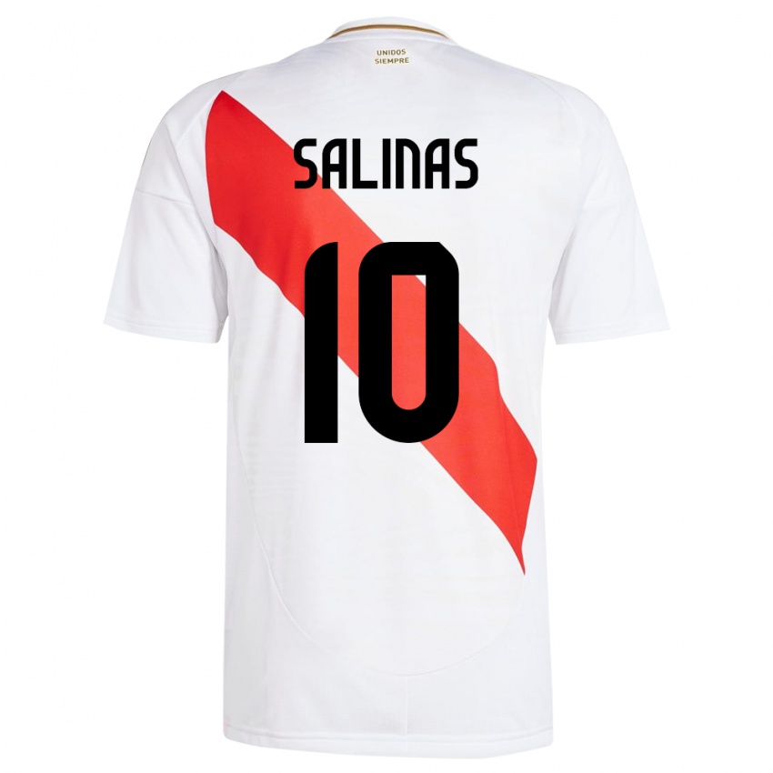 Criança Camisola Peru Thiago Salinas #10 Branco Principal 24-26 Camisa