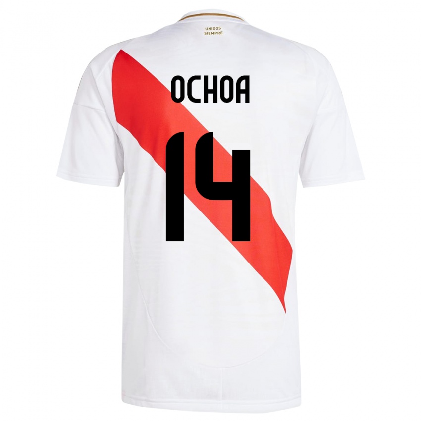 Criança Camisola Peru Victoria Ochoa #14 Branco Principal 24-26 Camisa