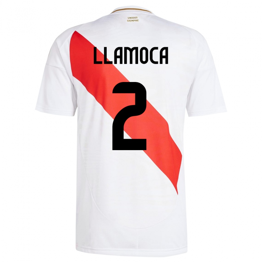 Criança Camisola Peru Braelynn Llamoca #2 Branco Principal 24-26 Camisa