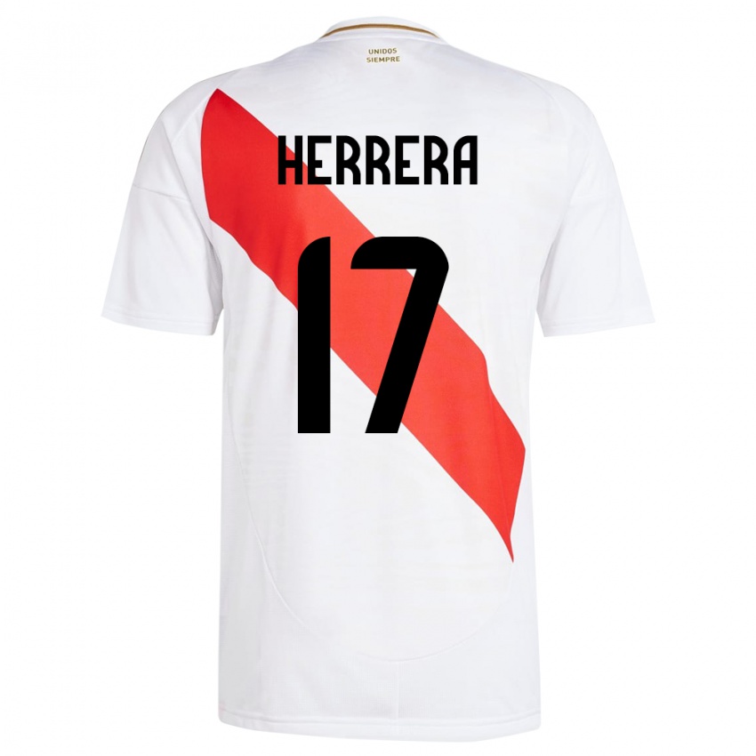 Criança Camisola Peru Fabiola Herrera #17 Branco Principal 24-26 Camisa