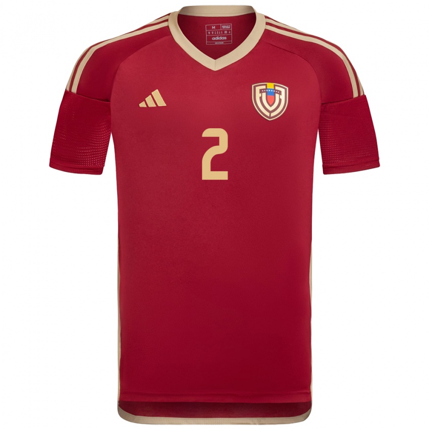 Criança Camisola Venezuela Nahuel Ferraresi #2 Borgonha Principal 24-26 Camisa