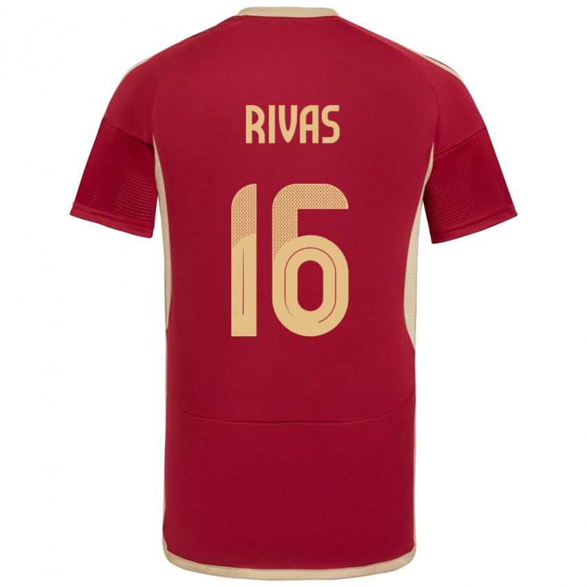 Criança Camisola Venezuela Renne Rivas #16 Borgonha Principal 24-26 Camisa