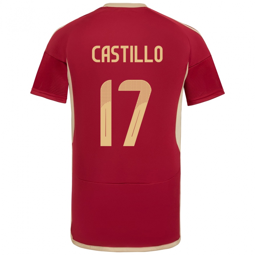 Criança Camisola Venezuela Edson Castillo #17 Borgonha Principal 24-26 Camisa