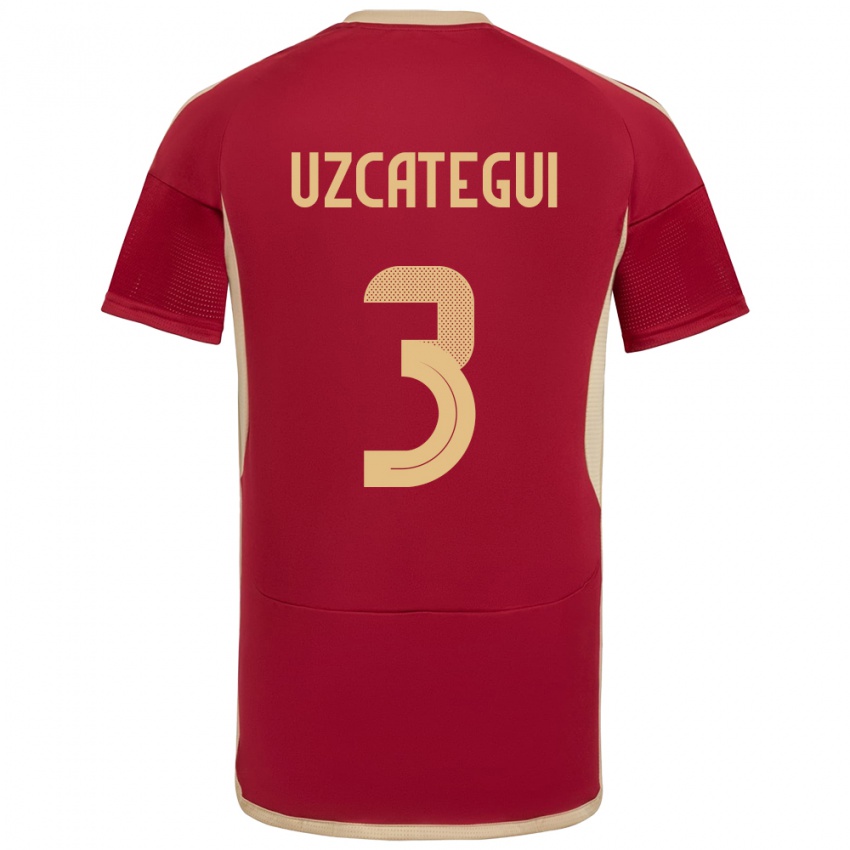 Criança Camisola Venezuela Rafael Uzcátegui #3 Borgonha Principal 24-26 Camisa