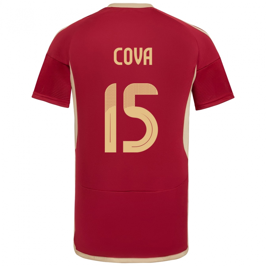 Criança Camisola Venezuela Adrián Cova #15 Borgonha Principal 24-26 Camisa