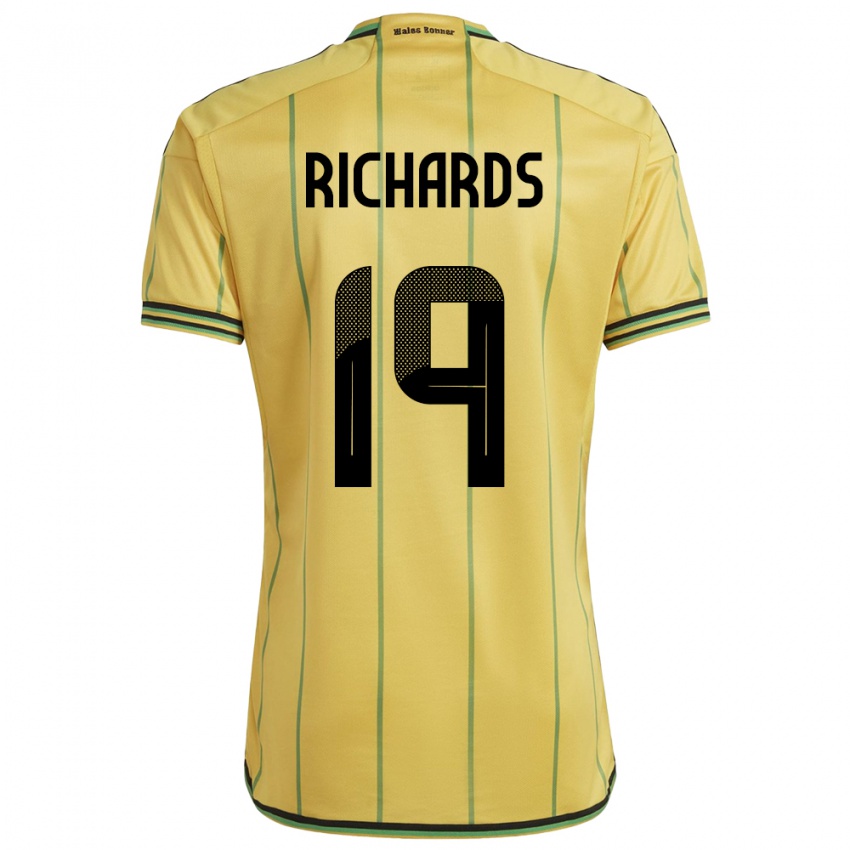 Criança Camisola Jamaica Davia Richards #19 Amarelo Principal 24-26 Camisa