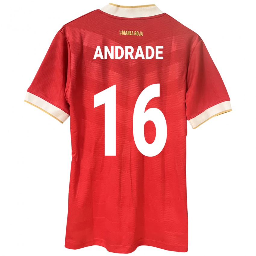 Criança Camisola Panamá Andrés Andrade #16 Vermelho Principal 24-26 Camisa