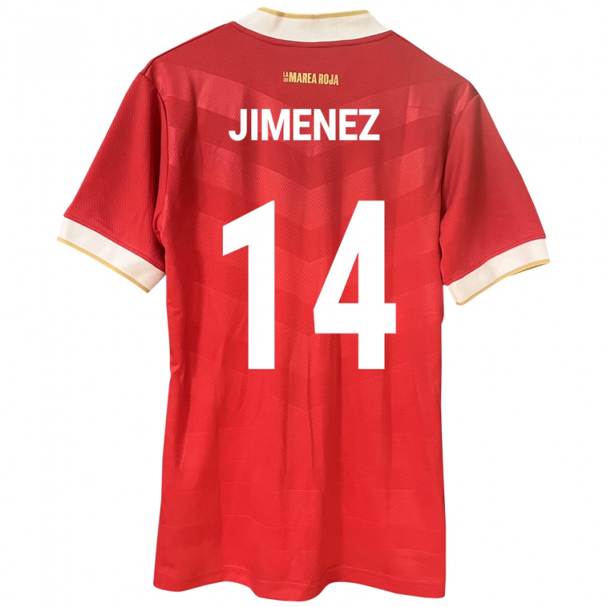 Criança Camisola Panamá Juan Jiménez #14 Vermelho Principal 24-26 Camisa