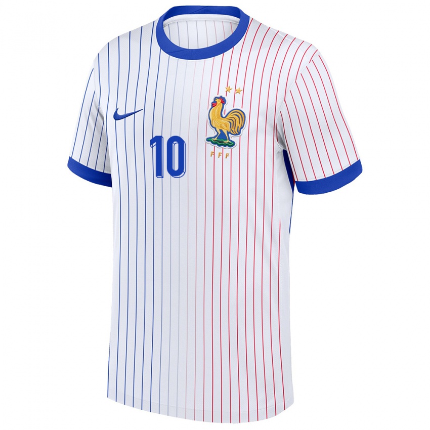 Criança Camisola França Kylian Mbappe #10 Branco Alternativa 24-26 Camisa