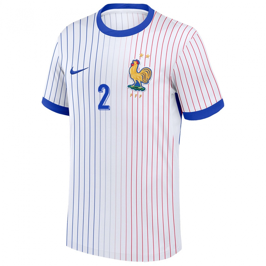 Criança Camisola França Benjamin Pavard #2 Branco Alternativa 24-26 Camisa