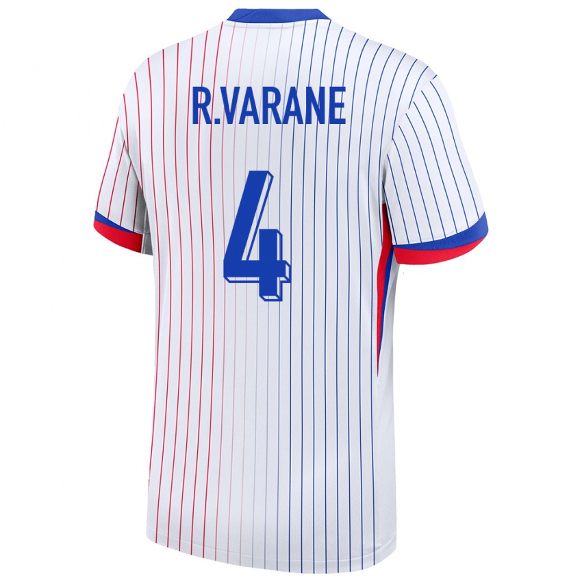 Criança Camisola França Raphael Varane #4 Branco Alternativa 24-26 Camisa