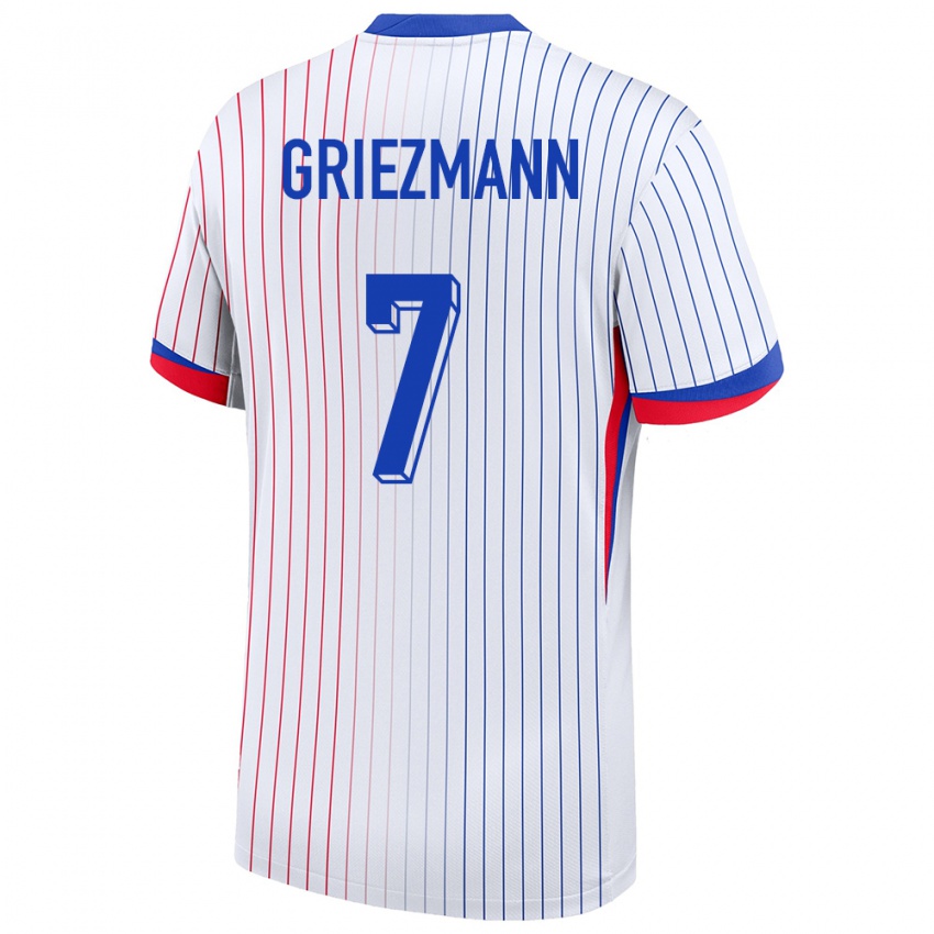 Criança Camisola França Antoine Griezmann #7 Branco Alternativa 24-26 Camisa