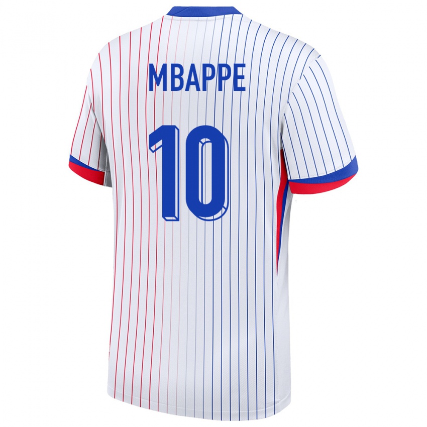 Criança Camisola França Kylian Mbappe #10 Branco Alternativa 24-26 Camisa