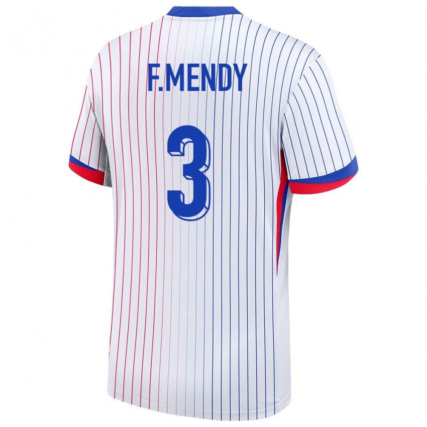 Criança Camisola França Ferland Mendy #3 Branco Alternativa 24-26 Camisa