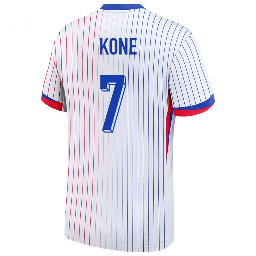 Criança Camisola França Kouadio Kone #7 Branco Alternativa 24-26 Camisa