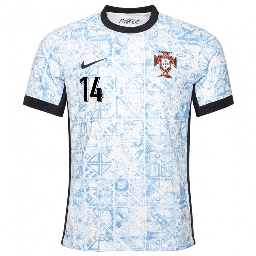 Criança Camisola Portugal Guilherme Gaspar #14 Azul Creme Alternativa 24-26 Camisa