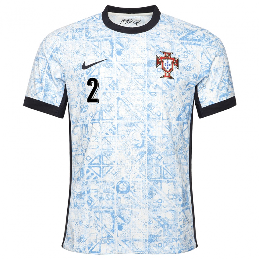 Criança Camisola Portugal Tiago Djalo #2 Azul Creme Alternativa 24-26 Camisa