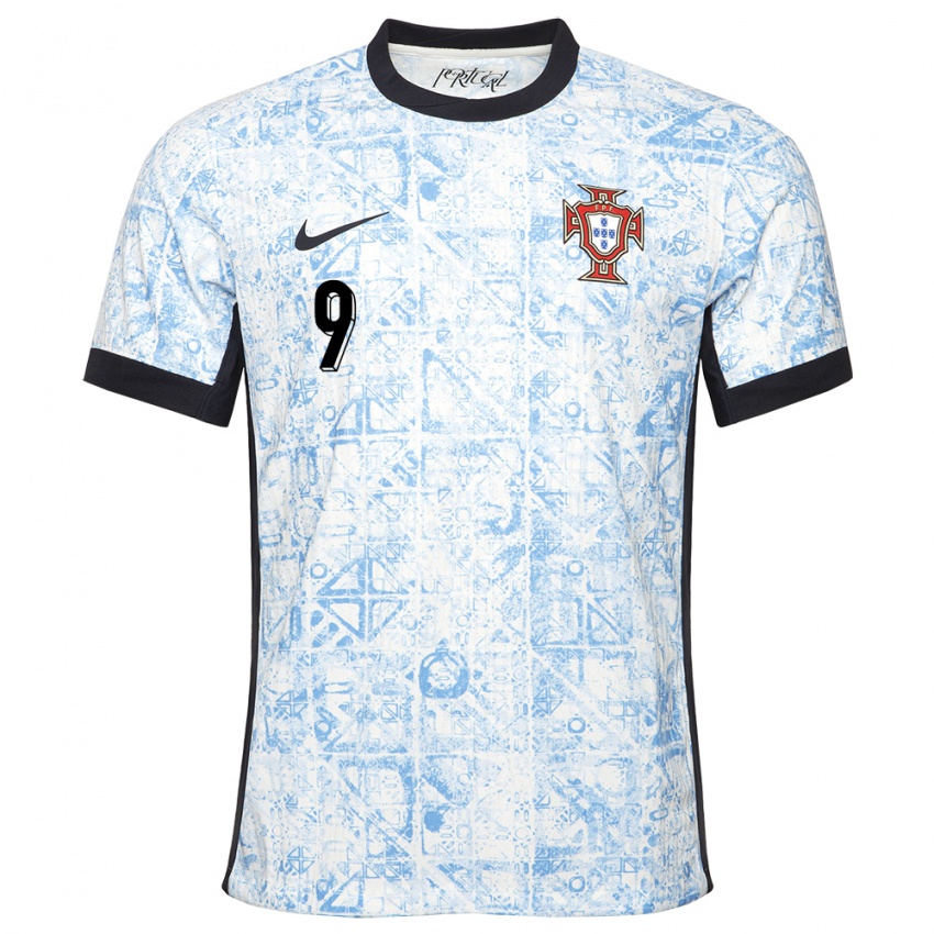 Criança Camisola Portugal Goncalo Ramos #9 Azul Creme Alternativa 24-26 Camisa