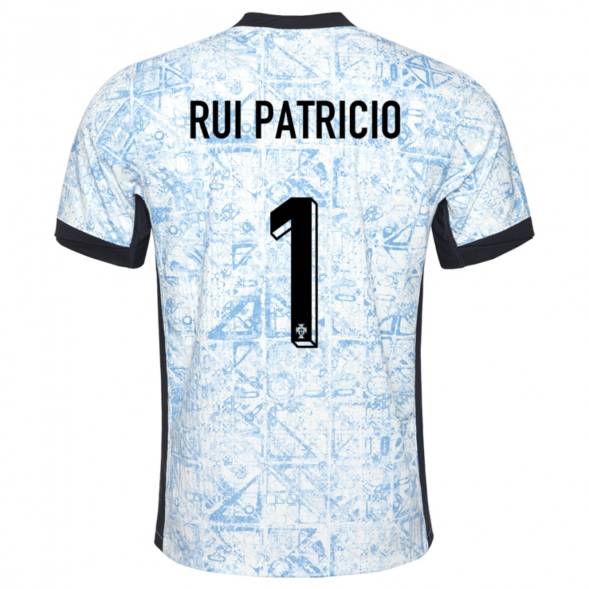 Criança Camisola Portugal Rui Patricio #1 Azul Creme Alternativa 24-26 Camisa