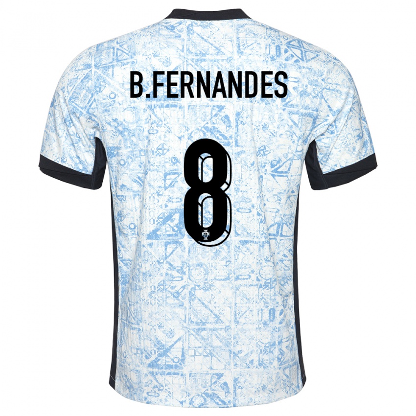 Criança Camisola Portugal Bruno Fernandes #8 Azul Creme Alternativa 24-26 Camisa