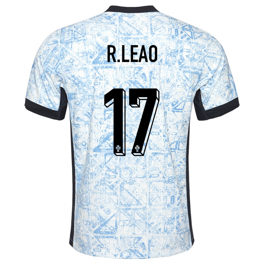 Criança Camisola Portugal Rafael Leao #17 Azul Creme Alternativa 24-26 Camisa