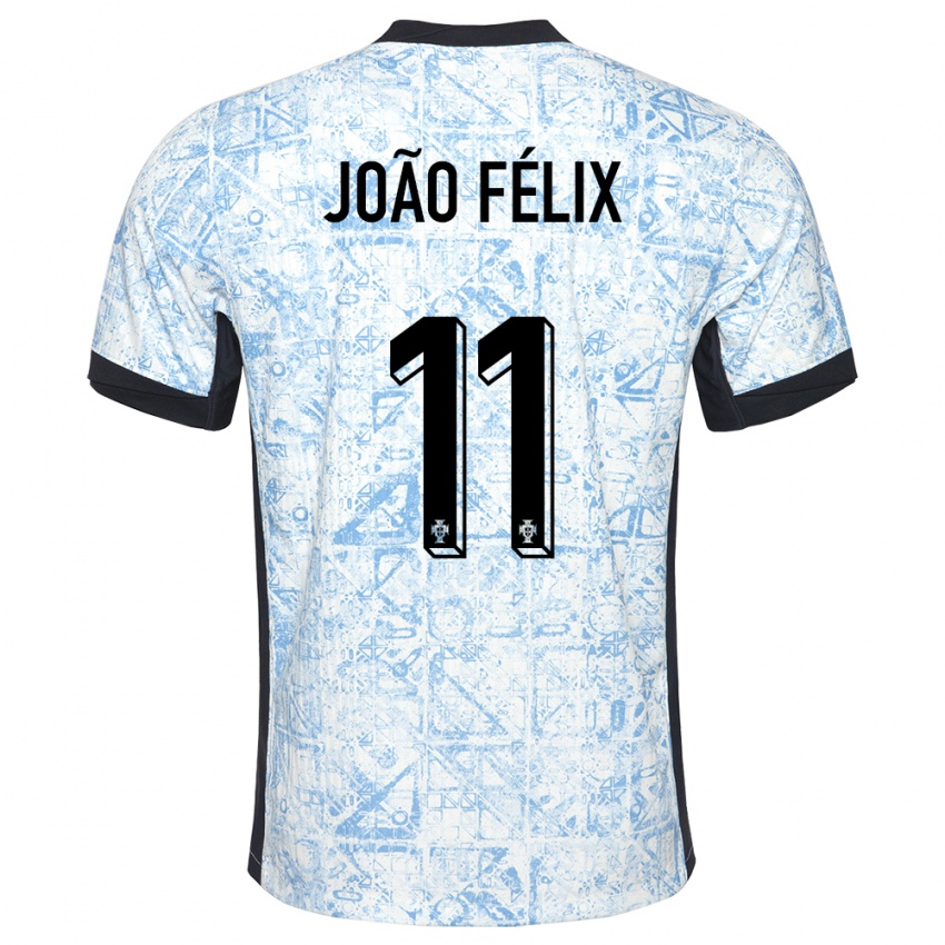 Criança Camisola Portugal Joao Felix #11 Azul Creme Alternativa 24-26 Camisa