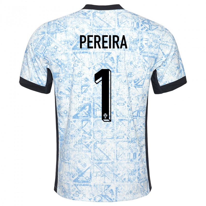 Criança Camisola Portugal Ines Pereira #1 Azul Creme Alternativa 24-26 Camisa