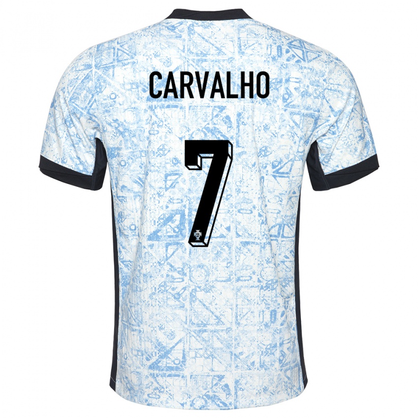 Criança Camisola Portugal Fabio Carvalho #7 Azul Creme Alternativa 24-26 Camisa