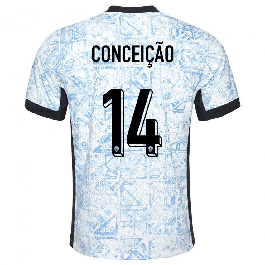 Criança Camisola Portugal Rodrigo Conceicao #14 Azul Creme Alternativa 24-26 Camisa