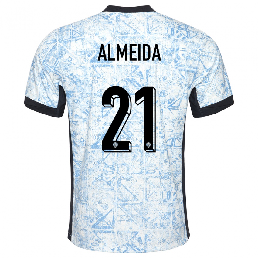 Criança Camisola Portugal Andre Almeida #21 Azul Creme Alternativa 24-26 Camisa