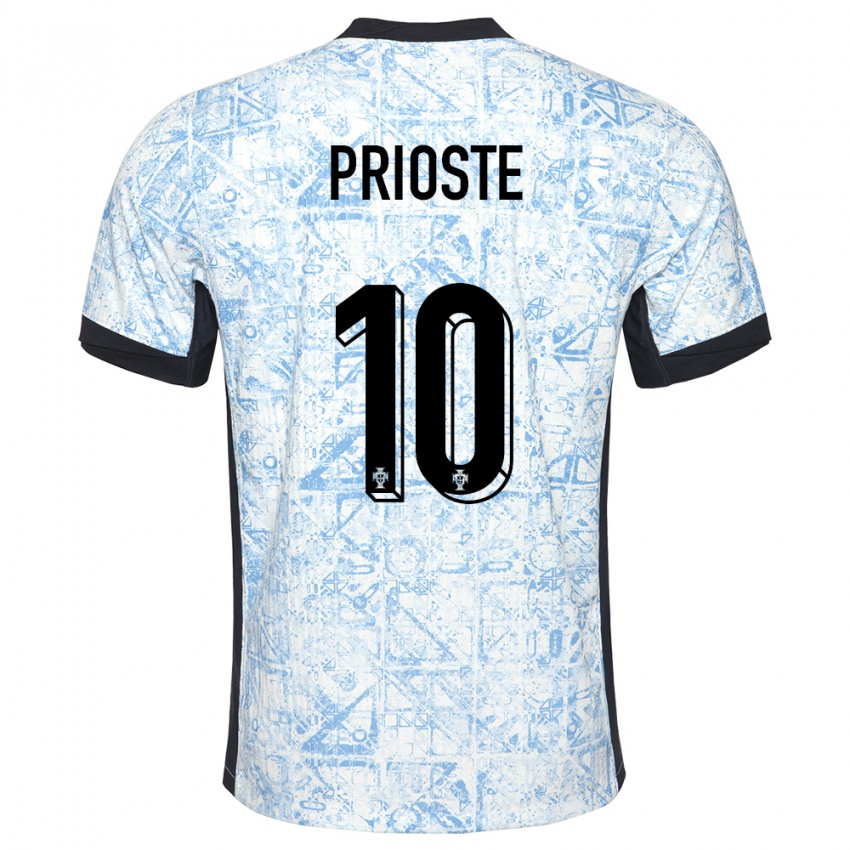 Criança Camisola Portugal Diogo Prioste #10 Azul Creme Alternativa 24-26 Camisa