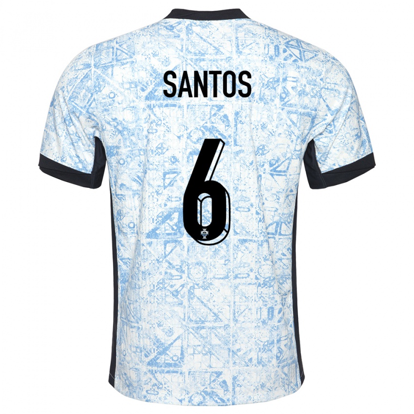 Criança Camisola Portugal Vasco Santos #6 Azul Creme Alternativa 24-26 Camisa