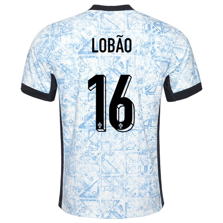 Criança Camisola Portugal Diogo Lobao #16 Azul Creme Alternativa 24-26 Camisa