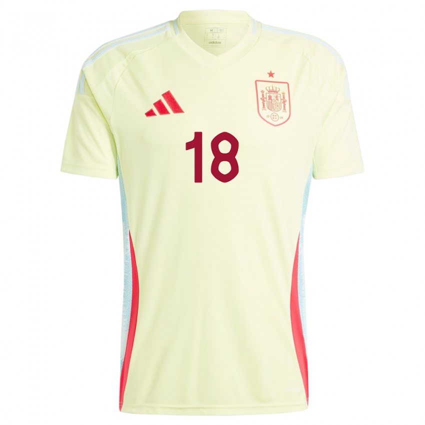 Criança Camisola Espanha Jordi Alba #18 Amarelo Alternativa 24-26 Camisa