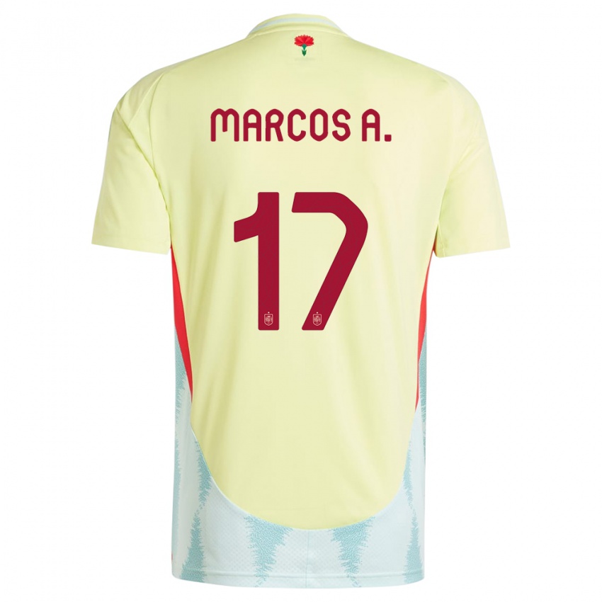 Criança Camisola Espanha Marcos Alonso #17 Amarelo Alternativa 24-26 Camisa