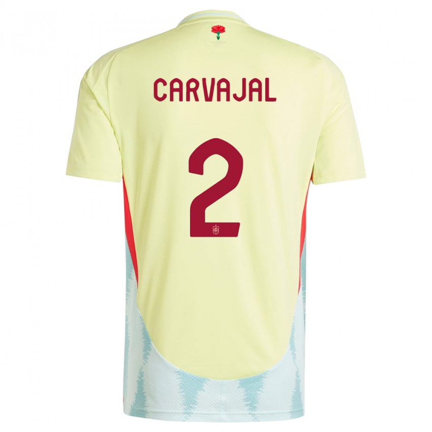 Criança Camisola Espanha Daniel Carvajal #2 Amarelo Alternativa 24-26 Camisa