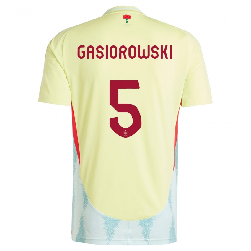 Criança Camisola Espanha Yarek Gasiorowski #5 Amarelo Alternativa 24-26 Camisa