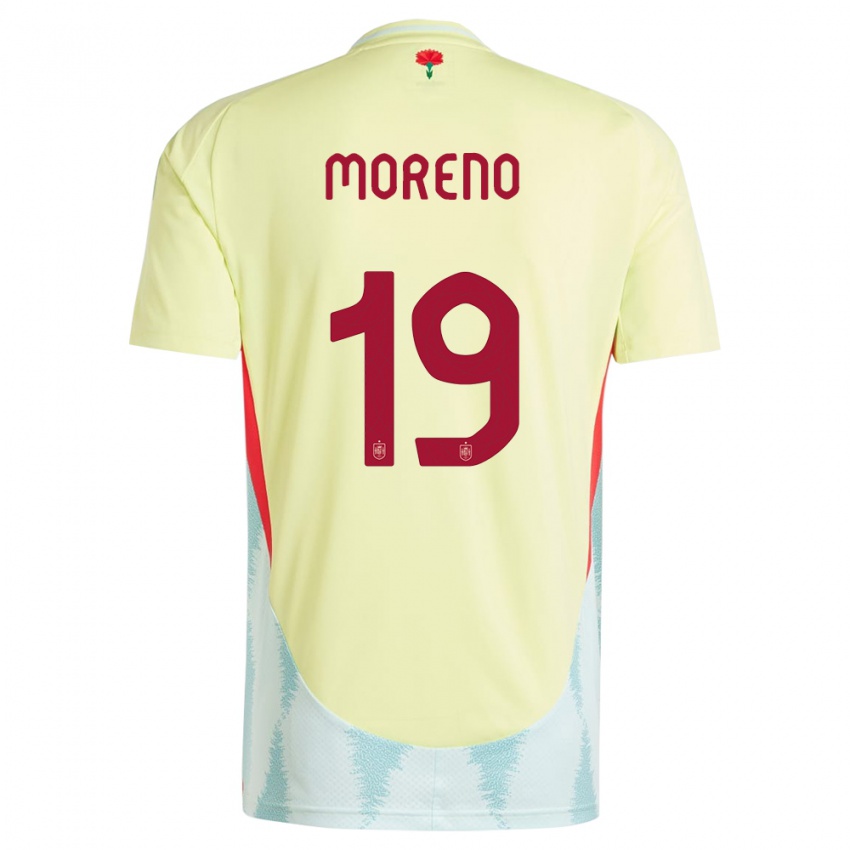 Criança Camisola Espanha Victor Moreno #19 Amarelo Alternativa 24-26 Camisa