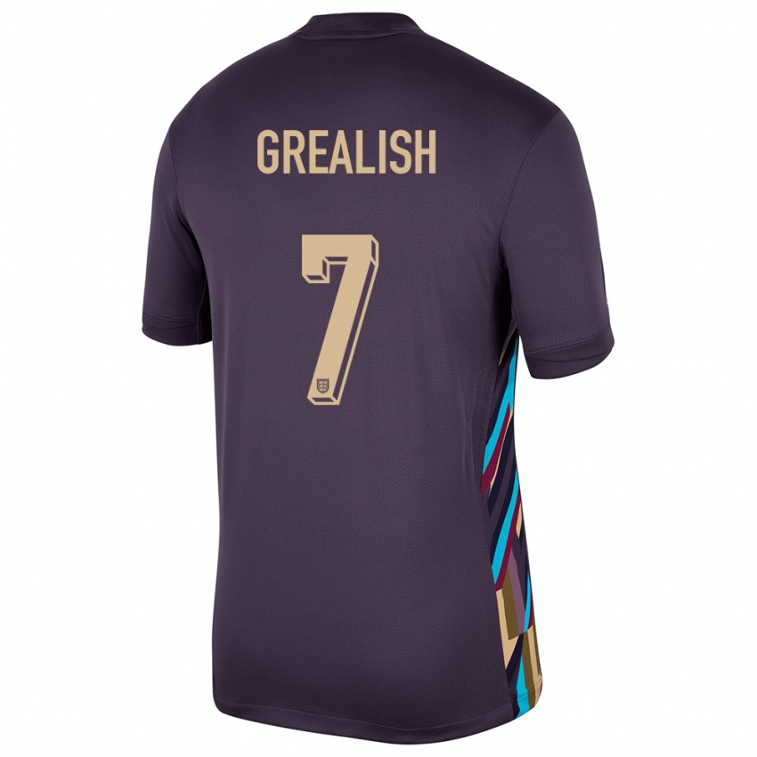 Criança Camisola Inglaterra Jack Grealish #7 Passa Escura Alternativa 24-26 Camisa