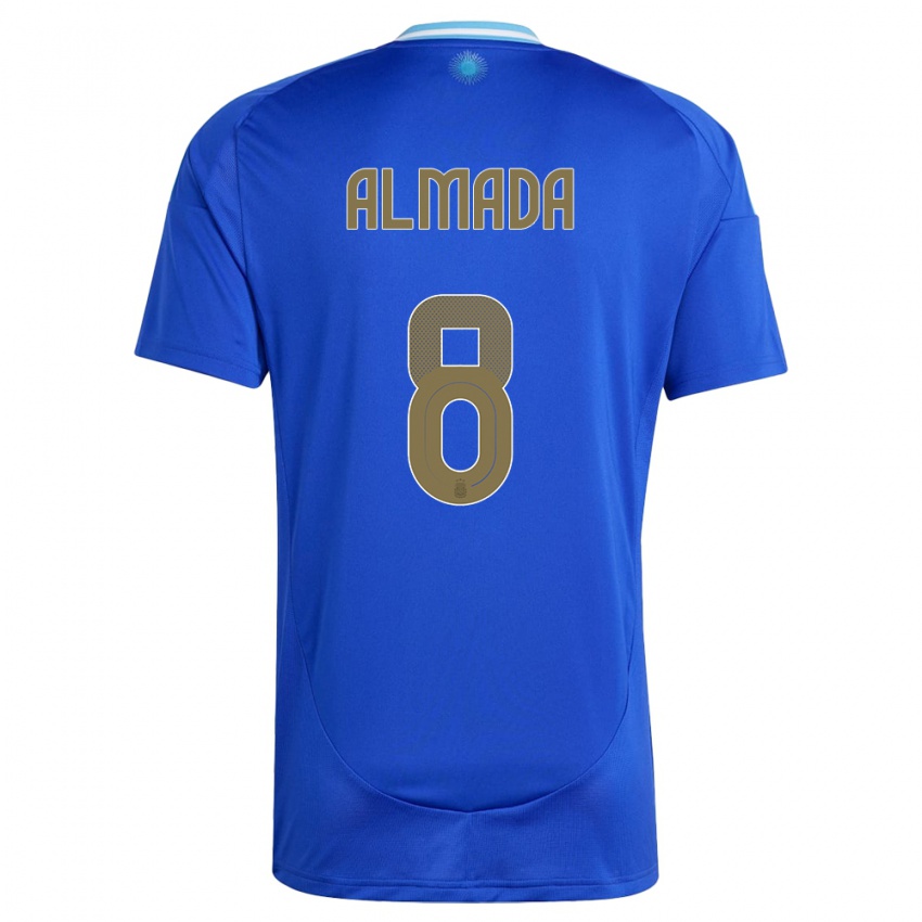 Criança Camisola Argentina Thiago Almada #8 Azul Alternativa 24-26 Camisa