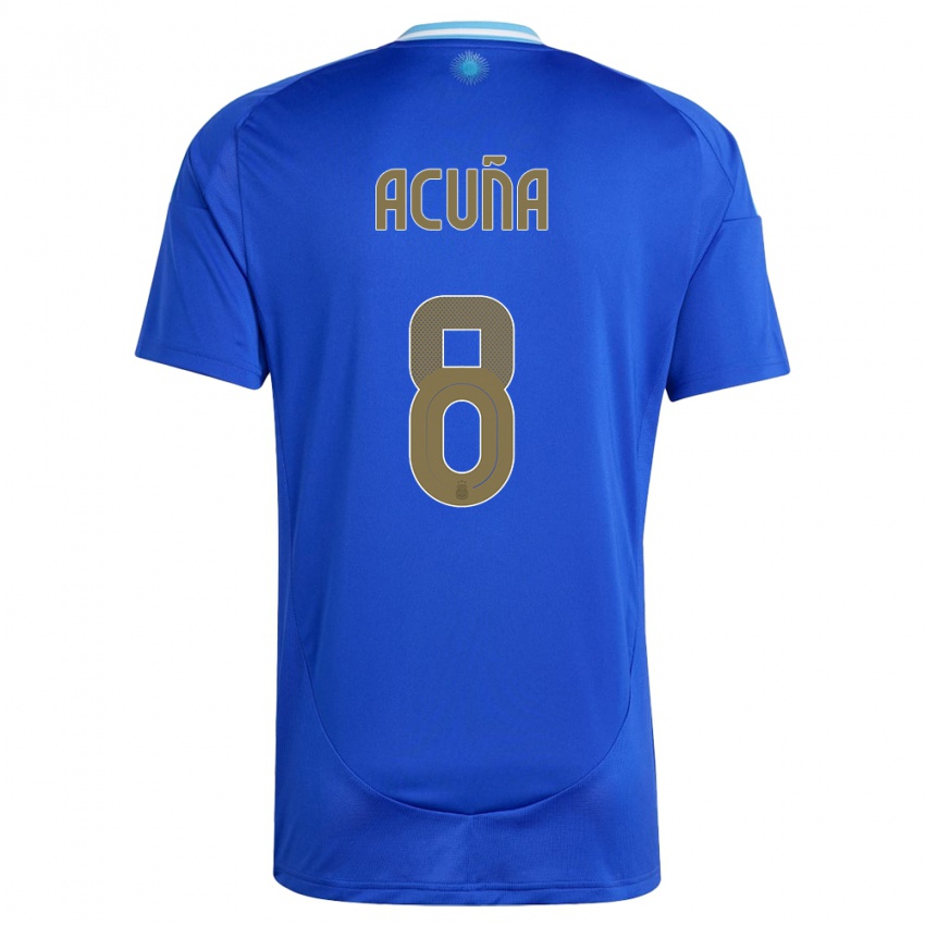 Criança Camisola Argentina Marcos Acuna #8 Azul Alternativa 24-26 Camisa