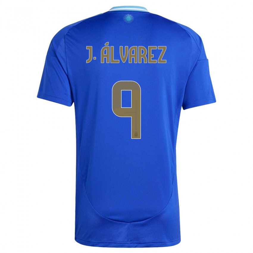 Criança Camisola Argentina Julian Alvarez #9 Azul Alternativa 24-26 Camisa