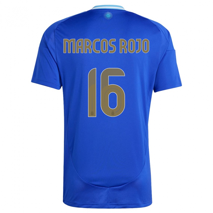 Criança Camisola Argentina Marcos Rojo #16 Azul Alternativa 24-26 Camisa