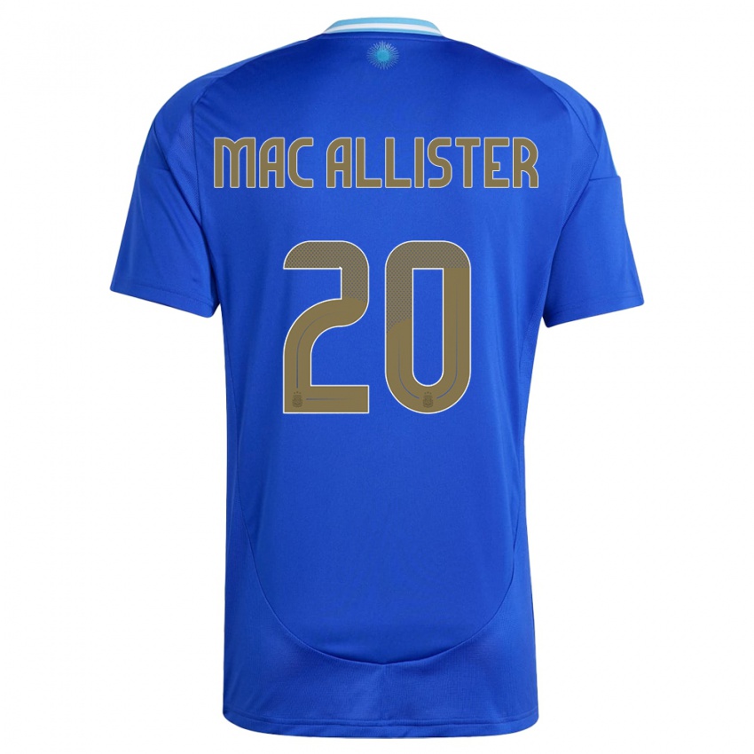 Criança Camisola Argentina Alexis Mac Allister #20 Azul Alternativa 24-26 Camisa