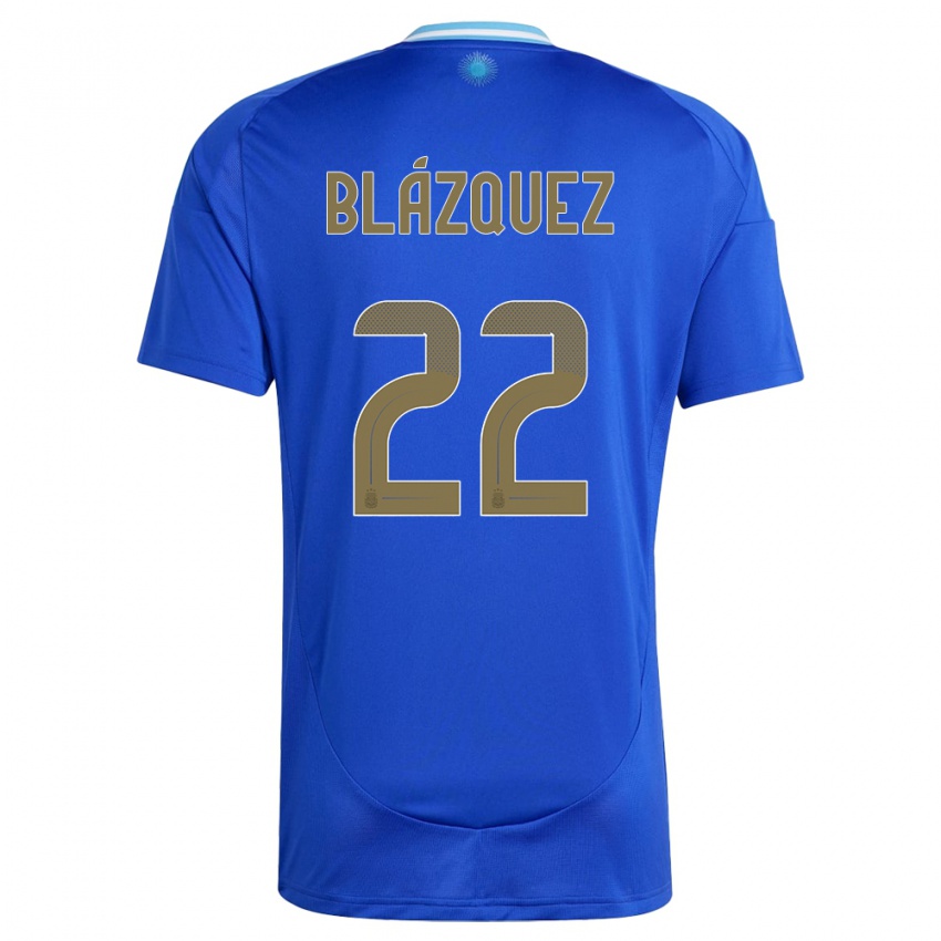 Criança Camisola Argentina Joaquin Blazquez #22 Azul Alternativa 24-26 Camisa